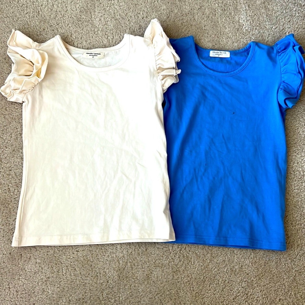 2 Adorable Essentials ruffle sleeve tops 8